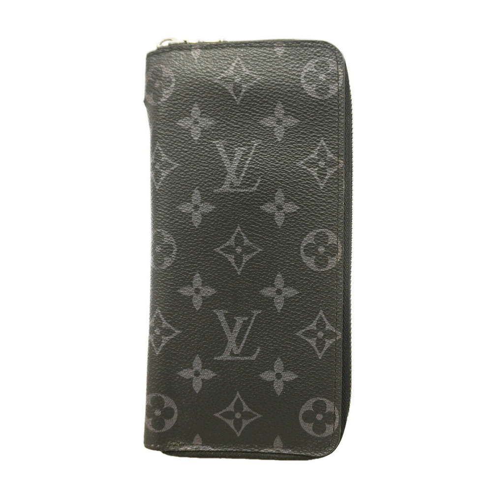 Louis Vuitton Monogram Eclipse Zippy Wallet Vertical M62295 Black Men's Long